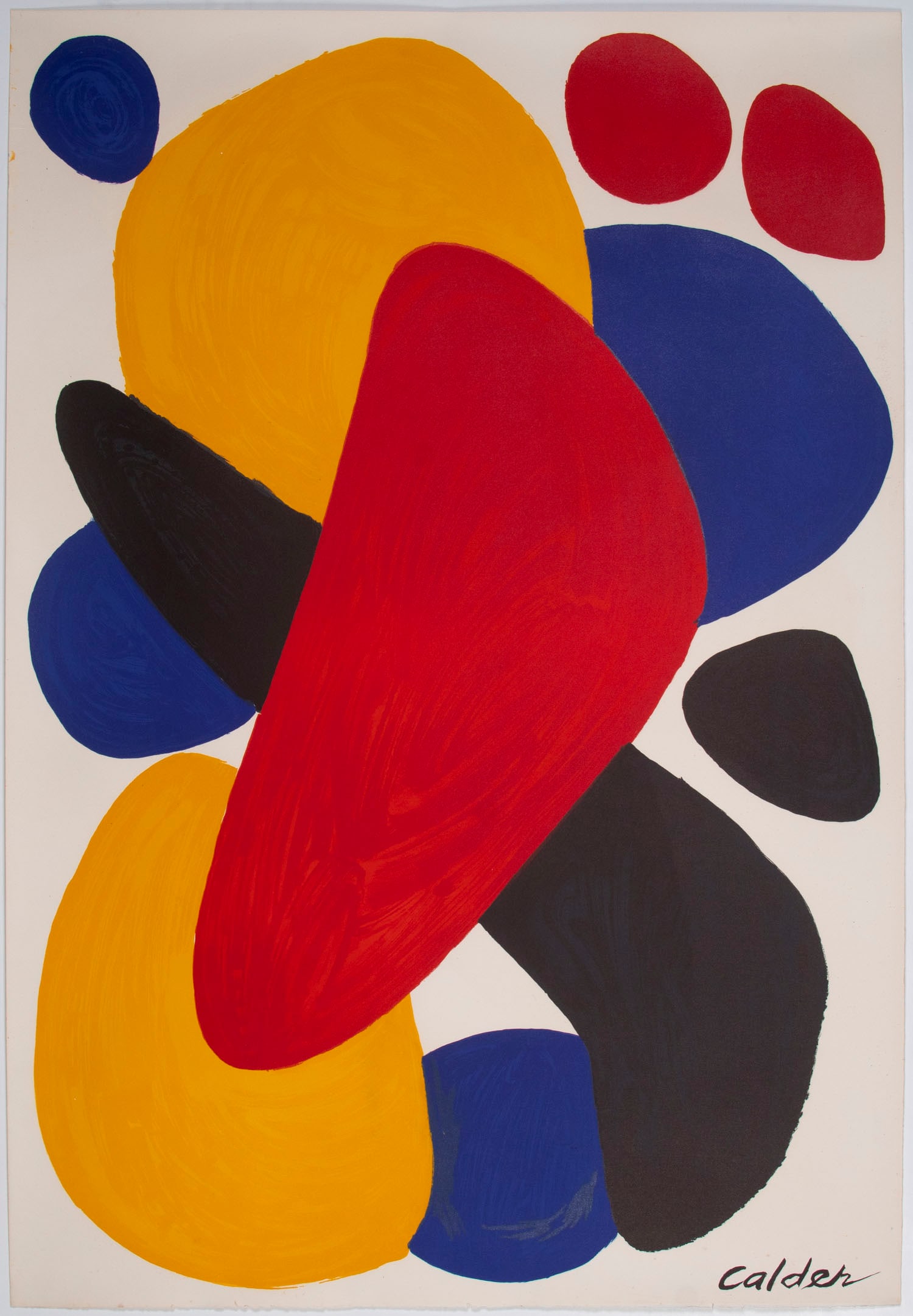 Alexander Calder (1898-1976) American: BOOMERANG, 1974, color lithograph on Arches watermarked paper, signed in the design, from the edition of 750, published by Trans World Art, printed by Mourlot Paris, sheet 44 x 30 ¼”.