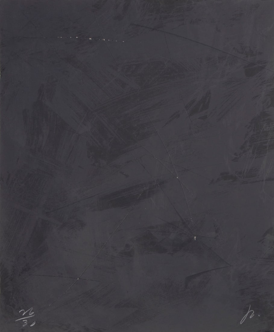 Joe Goode (1937-2025) California: RAINY SEASON 78 No. 3, 1978, color lithograph with razor blade manipulation by artist, signed and numbered 26/30 in pencil, printed and published by Cirrus Editions with stamp on verso, sheet 17 ½