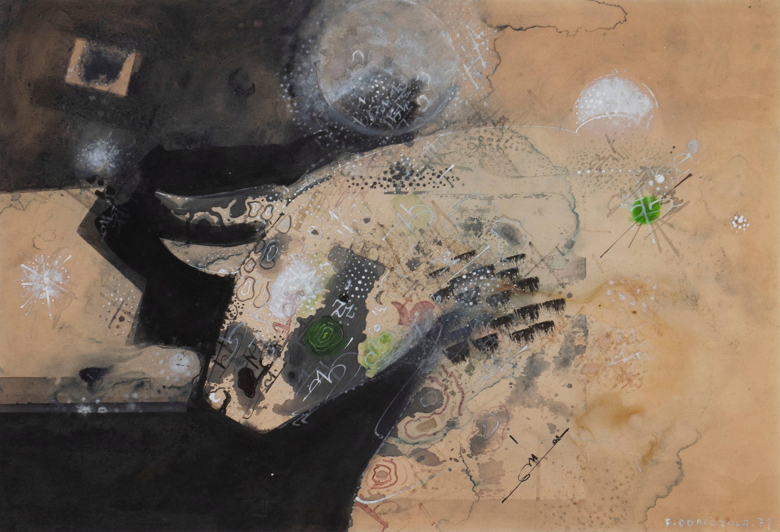 Fernando Odriozola (1921-1986) Brazil: TOURO, 1979, watercolor and gouache on board, signed and dated lower right, sight 14 ½ x 21 ½”, frame 23 ½ x 30 ½” with glass.