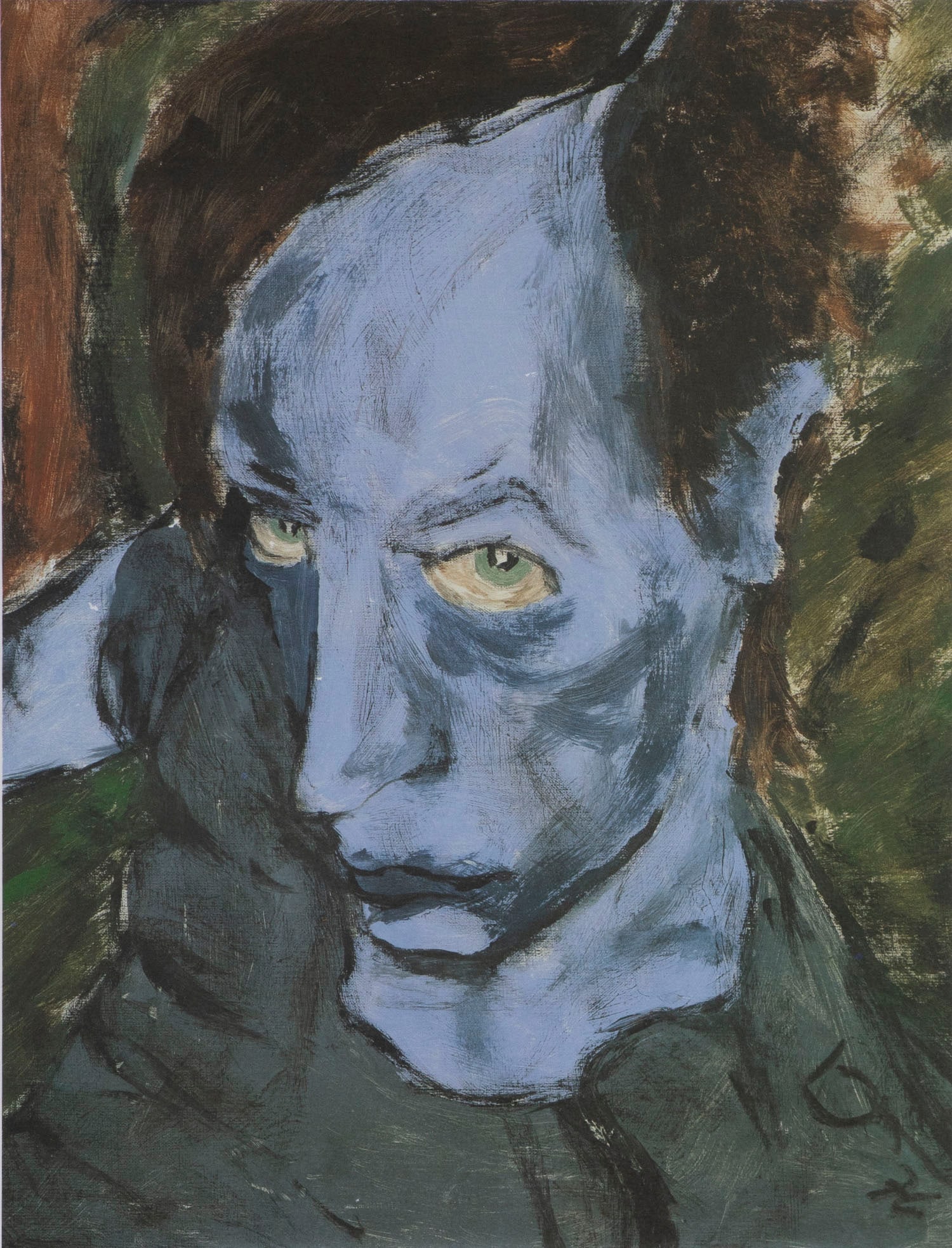 David Bowie (1947-2016) British: HEAD OF JO. (Iggy Pop), color lithograph on Fabriano paper, signed and numbered 118/175 in pencil, titled embossed lower left, image 19.50 x 14.75?, full margins, frame 35.50 x 30.50 x 2? with glass.
