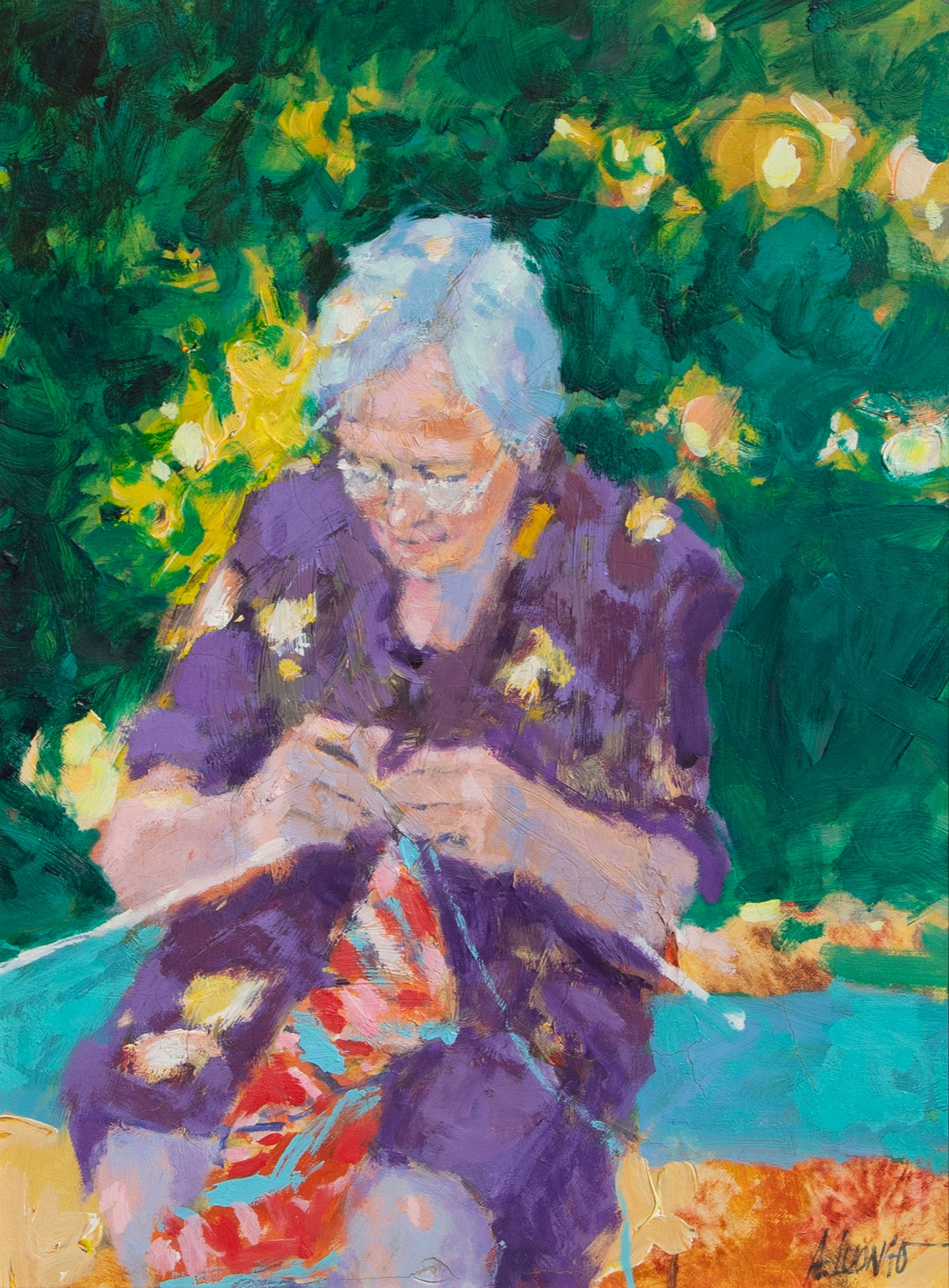Aldo Luongo (b. 1941) Argentina: ANGELA, 1984, oil painting on canvas, signed lower right, signed and dated and titled on verso, 16 x 12?, frame 25 x 21?.