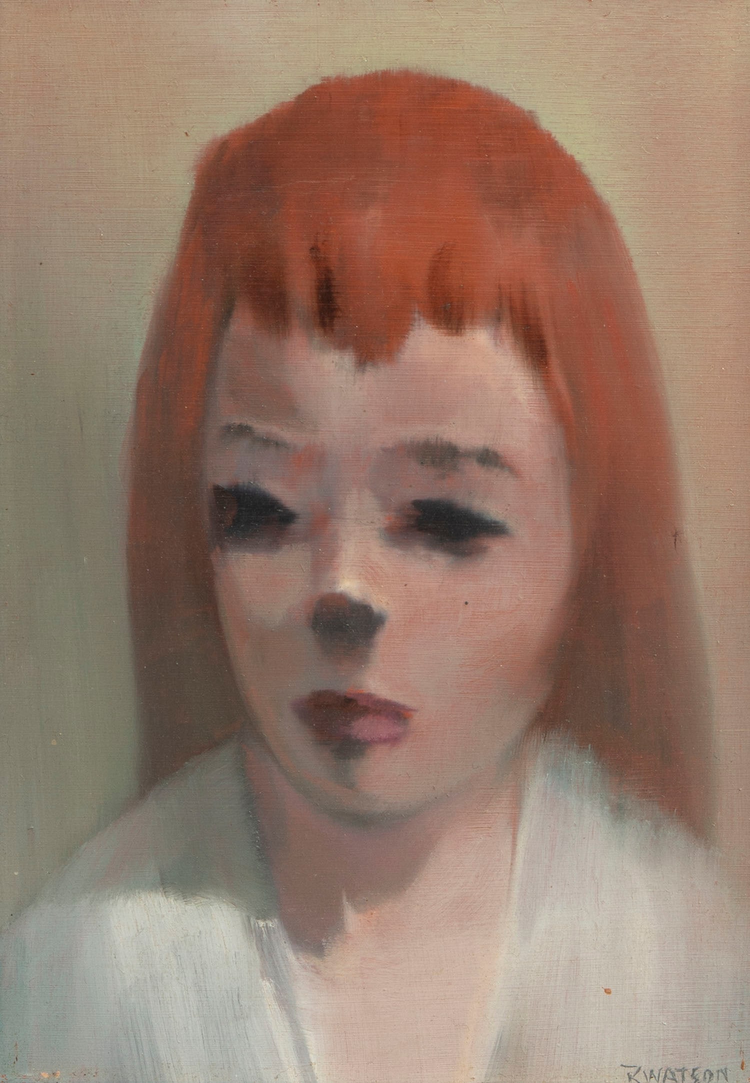 Robert Watson (1923-2004) California: RED HEADED GIRL, oil painting on Masonite, signed lower right, 7 x 5?, frame 9 x 7?.