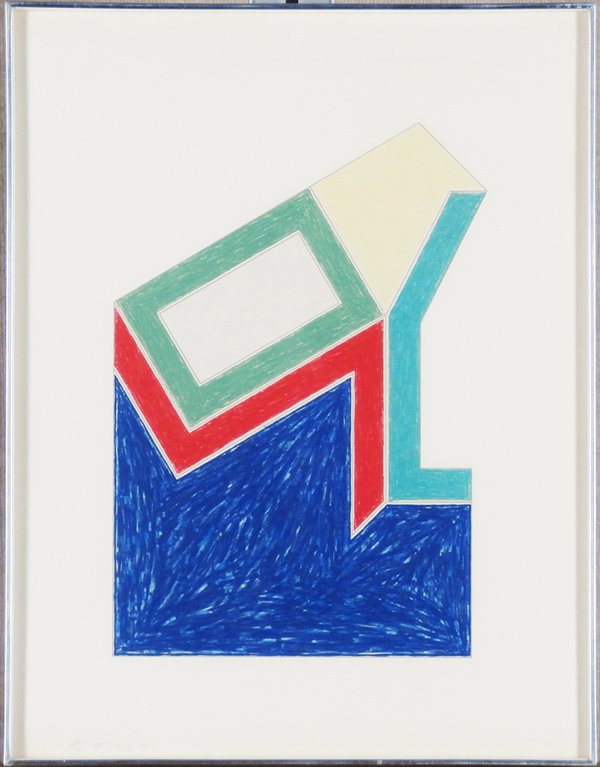 Frank Stella (b. 1936) American: MOULTONVILLE (A.101), 1974, color lithograph and screenprint, signed in pencil, from the numbered edition 100, sheet 22 ¼ x 17 ½”, framed, possibly some pale sun discoloration, otherwise in appare