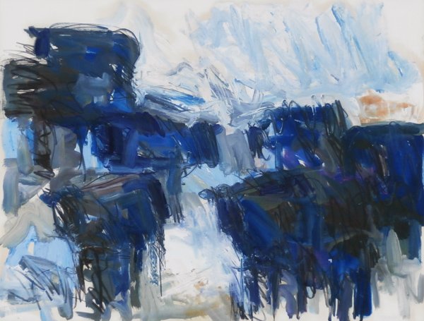 Theodore Waddell (b. 1941) American: UNTITLED, 1986, oil painting on paper, signed and dated lower right, 20 x 26”, framed, natural pigment saturation, otherwise in apparently good studio condition.