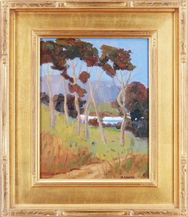 Michael Dancer (1927-2002) Californian: UNTITLED TREES, oil painting on canvas, signed lower right, 14 x 11”, framed, in very good studio condition. Provenance: Bluebird Gallery, Laguna
