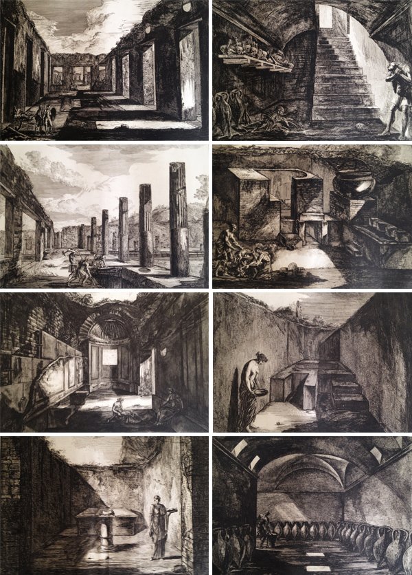 Francesco Piranesi (1756-1810) after Giavanni Baptista: VARIOUS, 1805-1808, A collection of approximately 141 etchings, various plates from various volumes, each with the purple circular stamp “Bibliotheque Nationale, Paris, R. F. Diffuseur exelusif U.S.