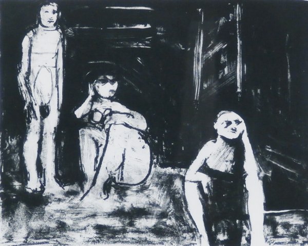 William Theo Brown (1919-2012) & Knox Martin (two): William Theo Brown, THE ROOM, 1960, lithograph, signed in pencil, from the numbered edition 29, image 8 ½ x 10 ½”, full margins, printed at Tamarind, with blind stamp, in apparently good condition