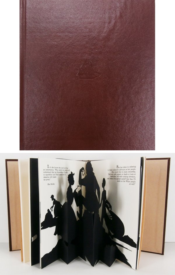 Kara Walker (b. 1969) African/ American: FREEDOM A FABLE: A CURIOUS INTERPRETATION OF THE WIT OF A NEGRESS IN TROUBLES TIMES, 1997, black silhouette pop-up book, with four pop-ups, overall 9 ¼ x 8 ½ x ¾”, produced for the Peter Norton C