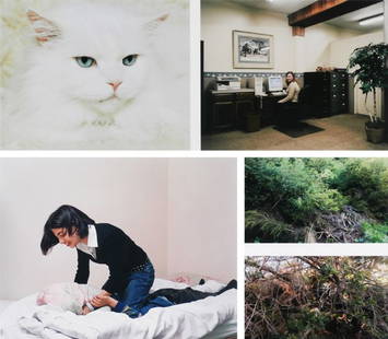Photography Collection: Thobias Faldt, Michele Abeles &: Thobias Faldt, MAN SEATED AT WOODEN TABLE, two of the same, c-print, image 10 x 10”, one with large margins, sheet 30 x 15 ¾”, one with small margins, sheet 14 x 11”; Together with Michele Abel