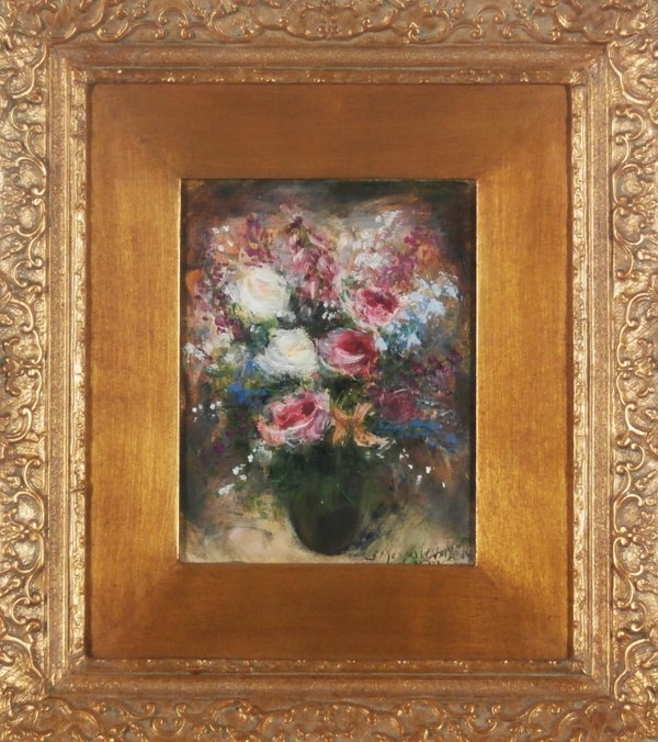 Andre Dunoyer De Segonzac (1884-1974) French: A SMALL LOVELY BOUQUET, oil painting on canvas, signed lower right, 9 ½ x 7 ½”, framed, in good condition. Acquired through Galerie Michael, Beverly Hill; Together with Alexander Renoir, LANDSCAPE