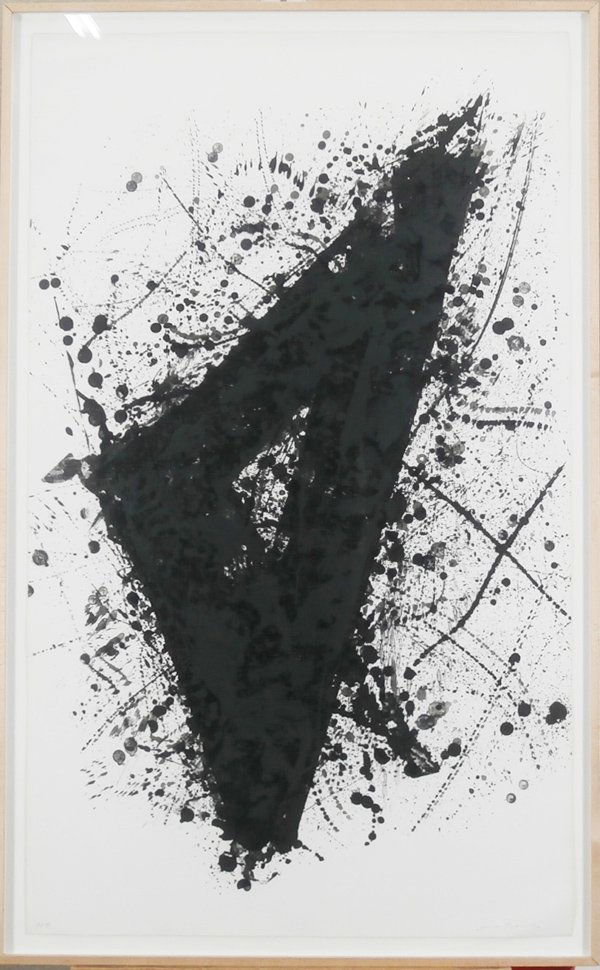 Sam Francis (1923-1994) American: POINTING TO THE FUTURE (L.216; SF.248), 1976, five color lithograph, signed in pencil, from the numbered edition 8 artists proofs aside from the numbered edition of 26, sheet 50 x 30”, printed by Se