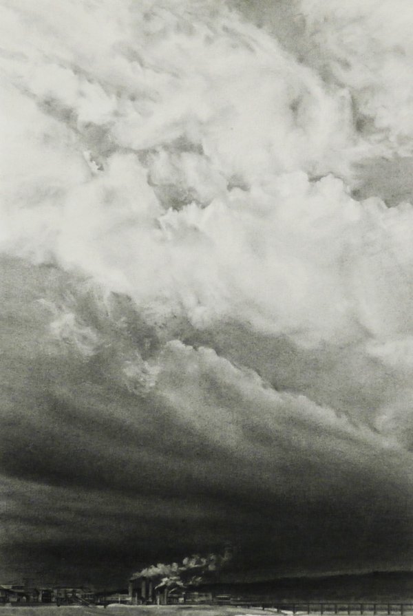 James Murray (20th Century) American: UNTITLED, 1987, charcoal drawing on paper, image 12 x 8”, full margins, matted, in good studio condition. Provenance: Tortue Gallery, Santa Monica.