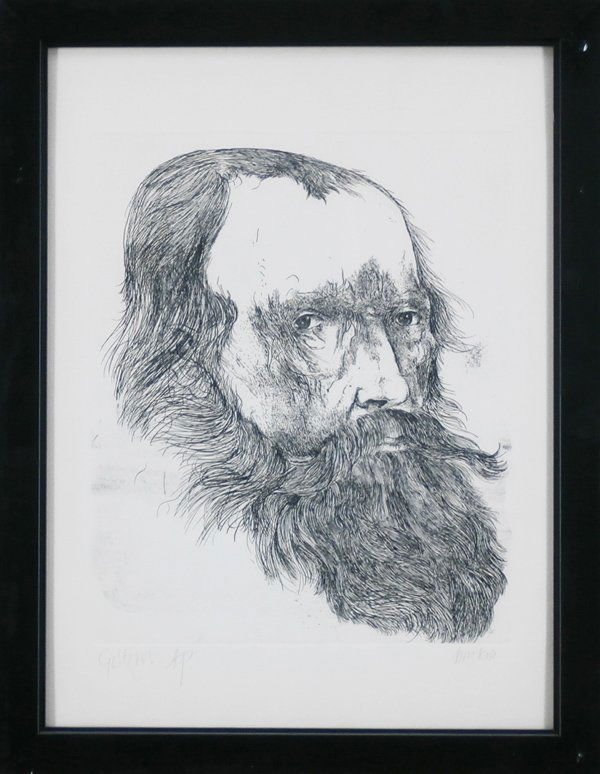 Leonard Baskin (1922-2000) American (three): GROTIUS; GRUNEWALD; SEGHERS, set of three etchings, one with color aquatint, all signed in pencil, all artist’s proofs aside from numbered editions, two images 17 ½ x 14 ½”, with full margins, G