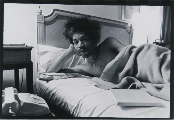 Roz Kelly (b. 1943) American (three): JIMMY HENDRIX; ANDY WARHOL; DIANE ARBUS, 1968, New York, three gelatin silver prints, each signed in pencil, 16 x 20”, framed with glass, with some surface soiling, one with smudge at signature, one