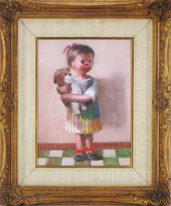 Jose Montanes (1919-1998) Spanish: HUGGY BEAR, oil panting on canvas, signed lower right, 16 x 12”, in very good studio condition. Provenance: certificate from artist’s estate.