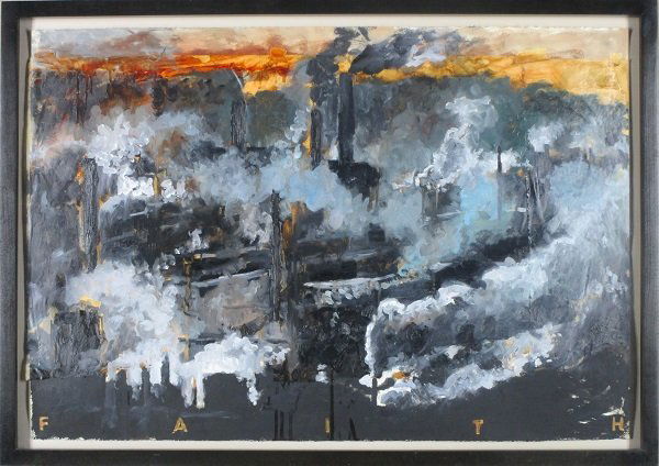 Lawrence Gipe (b. 1962) American: NORTH FACTORY STUDY C, 1987, oil painting on paper, signed and dated upper right, 30 ½ x 44”, framed, in good studio condition. Provenance: Karl Bornstein Gallery, Santa Monica.