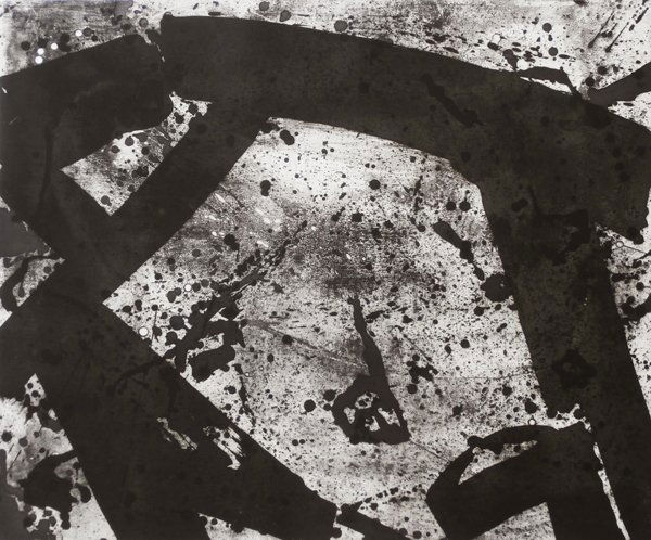 Sam Francis (1923-1994) American: METAL FIELD I (I.5; 2C), 1973, gray and black aquatint etching, signed in pencil, from the numbered edition 10 artist’s proofs, aside from the numbered edition of 40, image 29 x 35 ½”, sheet 39 �