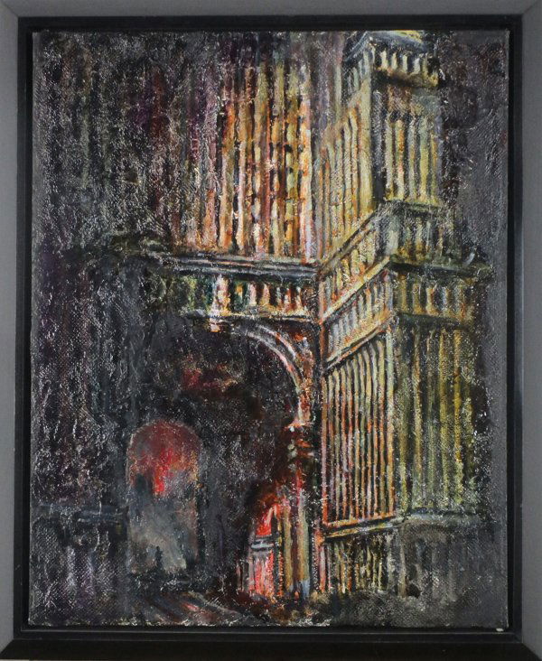 Lawrence Gipe (b. 1962) American: UNTITLED #4 from Ferriss Series (Davis), 1987, oil painting on canvas, signed and dated on verso, 30 x 24”, framed, in good studio condition. Provenance: Karl Bornstein Gallery, Santa Monica.