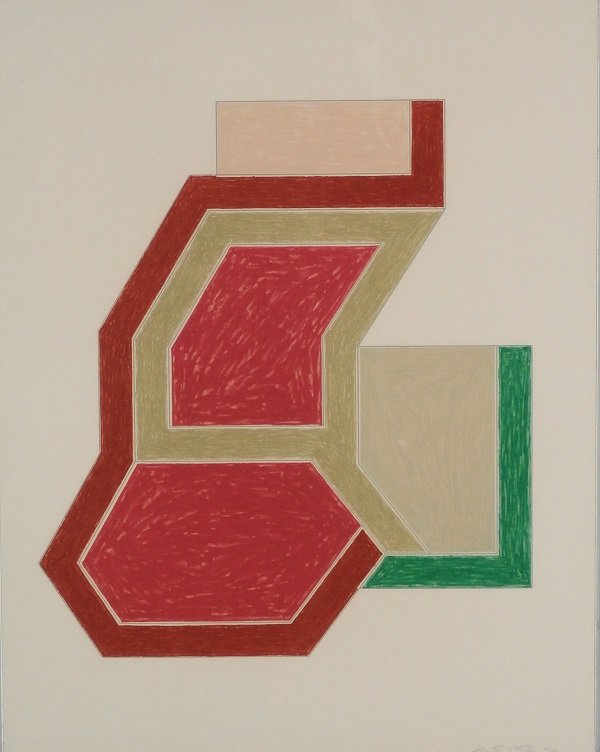 Frank Stella (b. 1936) American: ECCENTRIC POLYGON SERIES: SUNAPEE (A.100), 1974, color lithograph and screenprint, signed in pencil, from the numbered edition 100, sheet 22 ¼ x 17 ¼”, printed and published by Gemini G. E. L, som