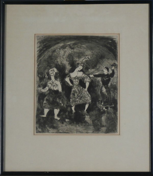 Marc Chagall (1887-1985) Russian/ French: TESTAMENT EXPLIQUE A ESOPE (S.120) from Fables of Fontaine, 1927, etching, signed in plate upper left, from the edition of 200, image 11 ½ x 9 ½”, unpublished by Vollard then published in 1950 by 
