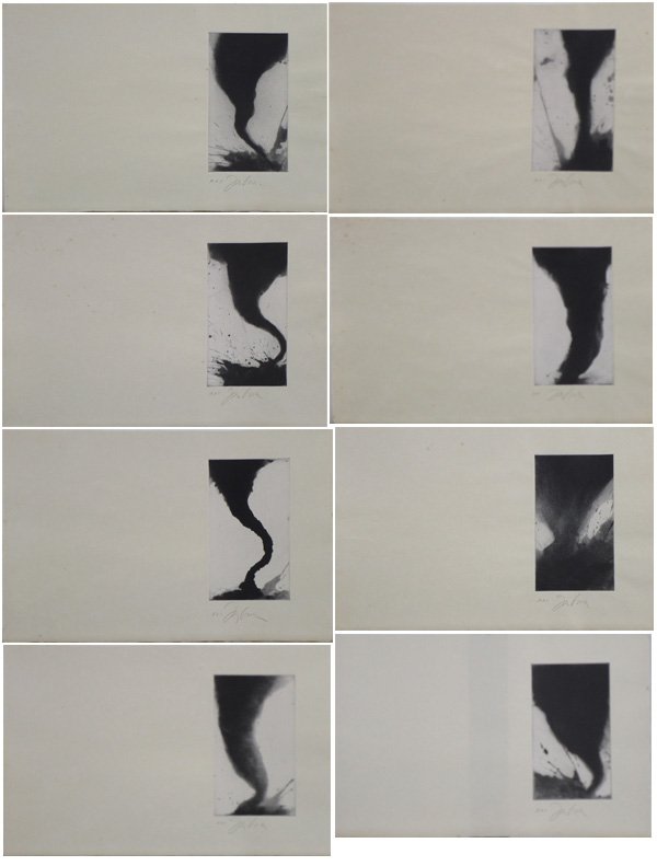 Joe Goode (b. 1937) Californian (eight): NATURE’S REVENGE, 1993, suite of eight etchings on Chine Colle, each signed in pencil and inscribed BAT (ready to print), sheets 13 x 20”, all with some small discoloration spots, otherwise in goo