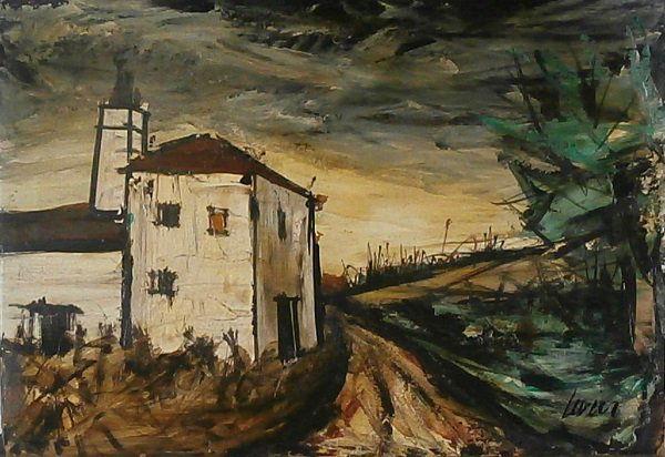 Charles Levier (1920-2003) French: UNTITLED COUNTRY ROAD, oil painting on board, signed lower right, 15 x 21 ¾”, minor surface soiling and edge wear, otherwise in good studio condition.