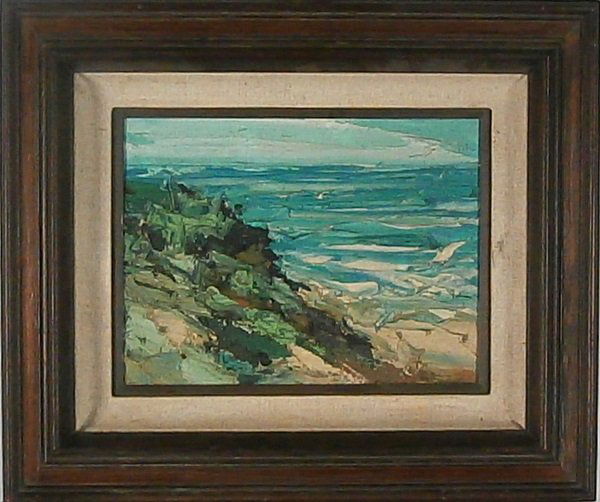 Jim Rabby (20th Century) Texas: DRIFTWOOD & SEASHELLS, acrylic painting on canvas, signed lower right, signed and titled on verso, 12 x 16”, framed, surface soiling, otherwise in good studio condition.