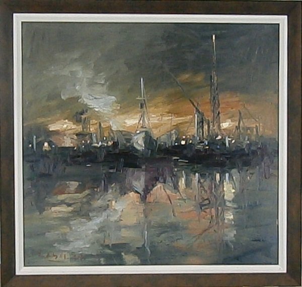 Victor Hugo Zayas (b. 1961) Mexican/ American: SAN PEDRO, 2004, acrylic painting on card, signed and dated lower left, 39 x 42”, framed, in good studio condition.