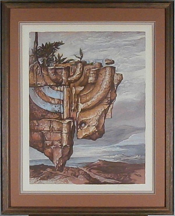 Samuel Bak (b. 1933) Israeli/ American & Chaim Gross: Samuel Bak MENORAH ROCK, two of the same, each a color screenprint, signed in pencil, from the numbered edition 125, image 30 ½ x 23”, full margins, one framed, both with pale toning, unframed one