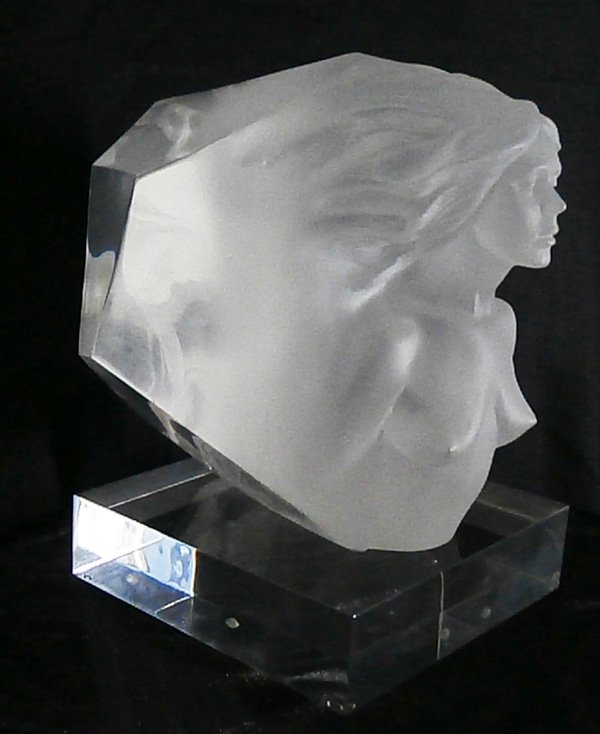 Frederick E. Hart (1943-1999) American: MEMOIR, 1985, Lucite sculpture, signed, from the numbered edition 300, size 12 x 8 x 8”, with Lucite stand, in good condition. Provenance: Hanson Gallery, Carmel