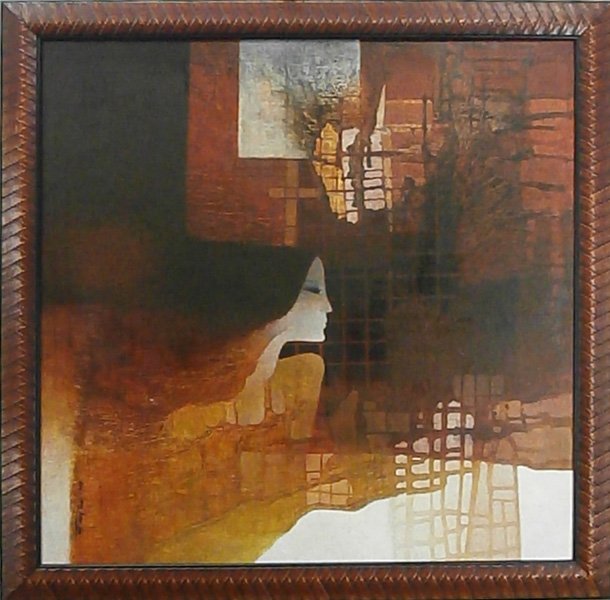Do Duy Tuan (b. 1954) Viet Nam: PORTRAIT OF A WOMAN, oil painting on canvas, signed lower left, 35 ½ x 35 ½”, framed, some hairline cracks, some hairline cracks, hairline scratch center right, surface scrape lower left, otherwis