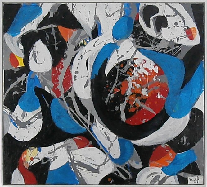 Jenik (20th/ 21st Century_ Armenian/ American: COLORS IN MOTION, 2011, acrylic painting on canvas, signed and dated lower right, signed and titled on verso, 32 x 36”, in good studio condition.