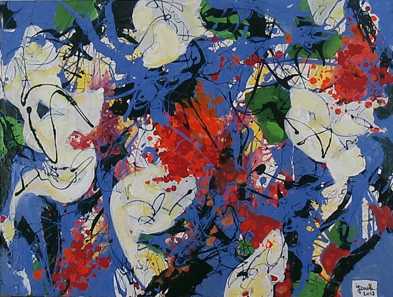 Jenik (20th/ 21st Century_ Armenian/ American: UNTITLED, 2013, acrylic painting on canvas, signed and dated lower right, 30 x 40”, in good studio condition.
