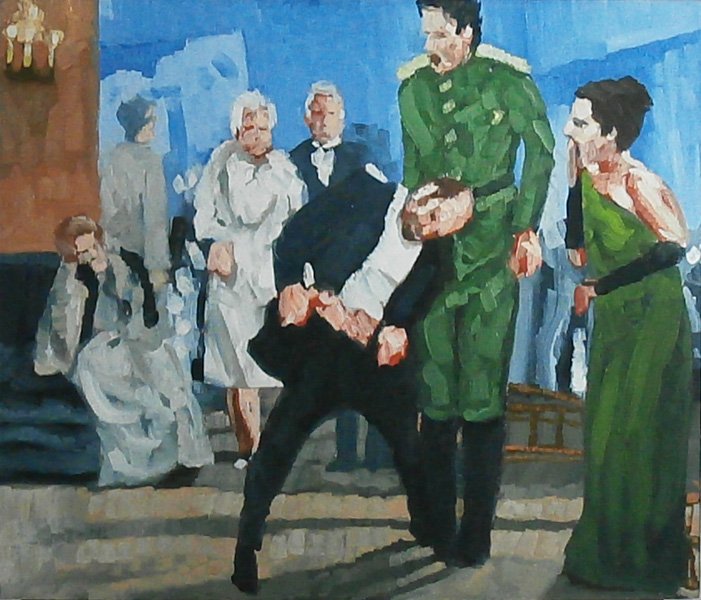 Faris McReynolds (b. 1977) Texas: THE GREEN SOLDIER, 2006, oil painting on canvas, signed and dated on verso, 22 x 26”, in good studio condition. Provenance: Roberts & Tilton Gallery, Los Angeles.