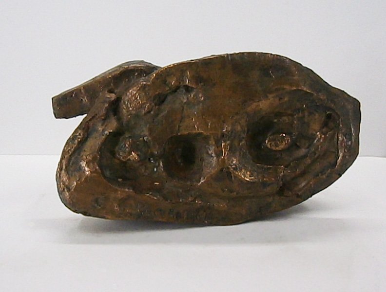 Amelio Roccamonte (b. 1927) Italian: UNTITLED, 1962, cast bronze sculpture, signed and dated, 5 ¼ x 9 ¼ x 2 ¾”, post hole needs to be re-tapped, otherwise in good studio condition. Provenance: David Bright Collection.