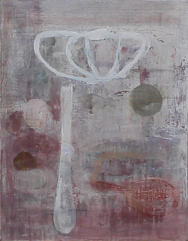 Tom Savage (b. 1953) American: UNTITLED, 1989, oil and acrylic painting with graphite on wood panel, signed, dated and titled on verso, 28 x 21”, in good studio condition.