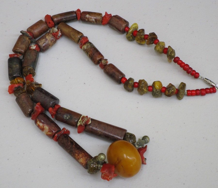 Antique Jewelry: African & Tibetan Bead Necklace (1 of 1)