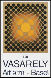 Victor Vasarely (1906-1997) Hungarian (fifteen): EDITION GEORGE FALL, 1978, fifteen of the same color screenprint posters, each 37 x 26 ”, printed by Silium Paris, most have small inventory labels on verso, one with crease along right edge, one wi