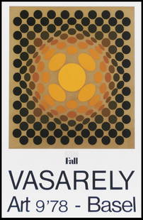 Victor Vasarely (1906-1997) Hungarian (fifteen): EDITION GEORGE FALL, 1978, fifteen of the same color screenprint posters, each 37 x 26 ”, printed by Silium Paris, most have small inventory labels on verso, one with crease along right edge, one wi