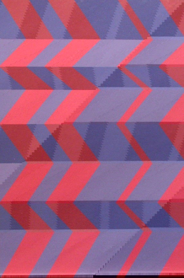 Florence Arnold (20th Century): FUCHSIA & PURPLE GEOMETRIC, color screenprint, signed in pencil, artist's proof, sheet 30 x 20".