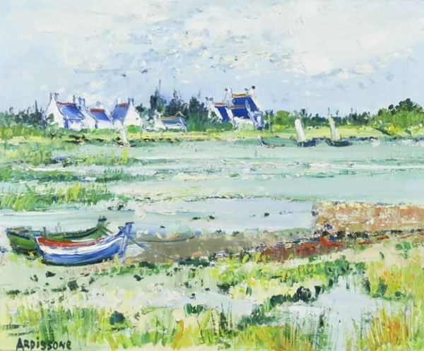 Yolande Ardissone (b. 1927) French: LANDSCAPE, oil painting on canvas, signed lower left, 15 x 18â€, framed, in good studio condition. Provenance: Wally Findlay Gallery, Beverly Hills, inventory number 64527.