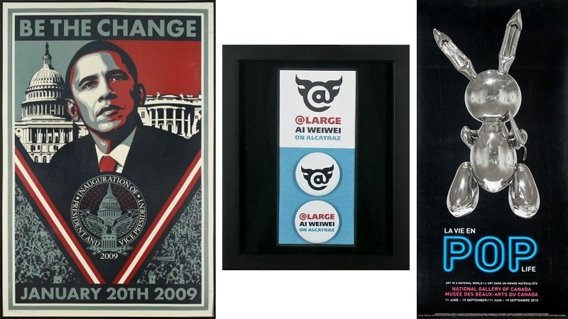Shepard Fairey ,  Jeff Koons  &  Ai Wei Wei  (five) (1 of 4)