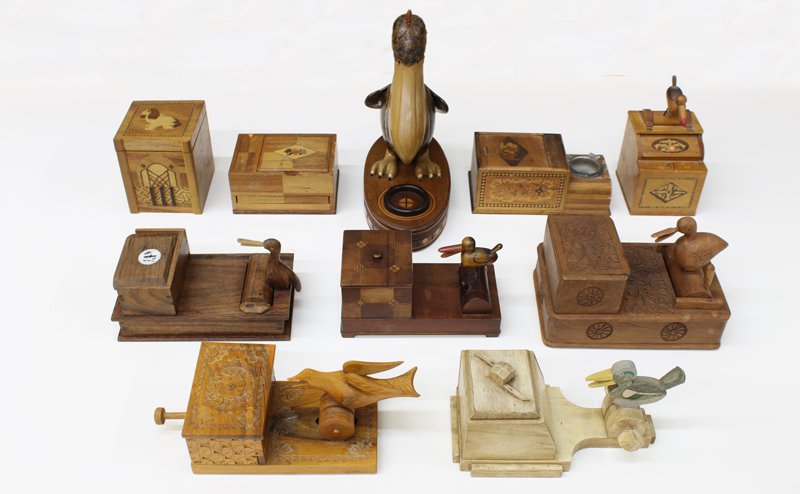 Vintage Wooden Cigarette Boxes (ten) (1 of 2)