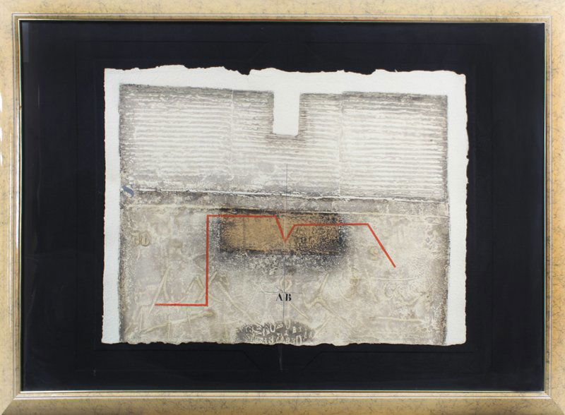 James Coignard (1923-2008) French: ANGLE PENETRANT (S.562), 1983, color carborundum gravure, signed in pencil, numbered 54/95, sheet 22 x 30”, published by Transworld Art New York, framed with glass, slipped in frame, in apparently g