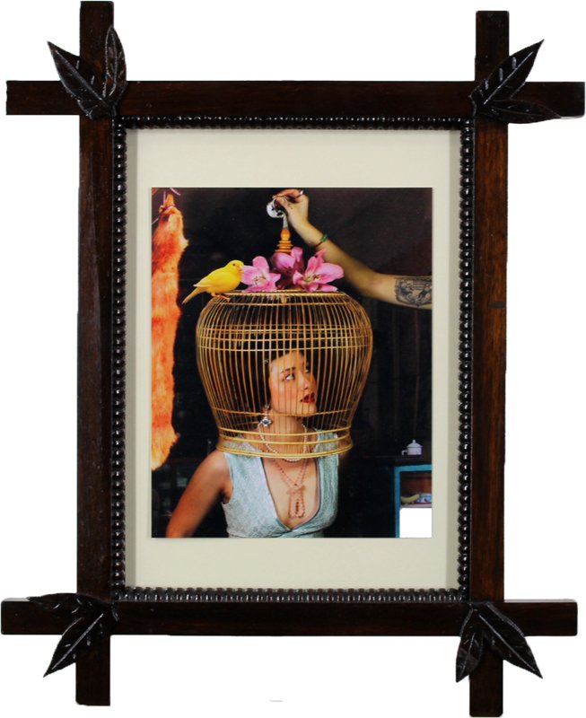 Mei Xian Qiu (20th/ 21st Century) Indonesian/ American: BIRDCAGE, color chromogenic print, possibly signed on verso, 10 x 8”, framed with glass, in apparently good studio condition.