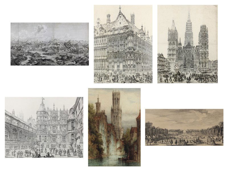 Balthasar Anton Dunker (1746-1807) German/ Swiss &: Balthasar Anton Dunker PLAN PERSPECTIF D’UNE GRANDE PARTIE DES CANTONS DE LUCERNE, 1777, engraving by Masquelier, plate 16 ¼ x 25 ½”, sheet 20 x 26 ½”, surface soiling and discoloration, toni