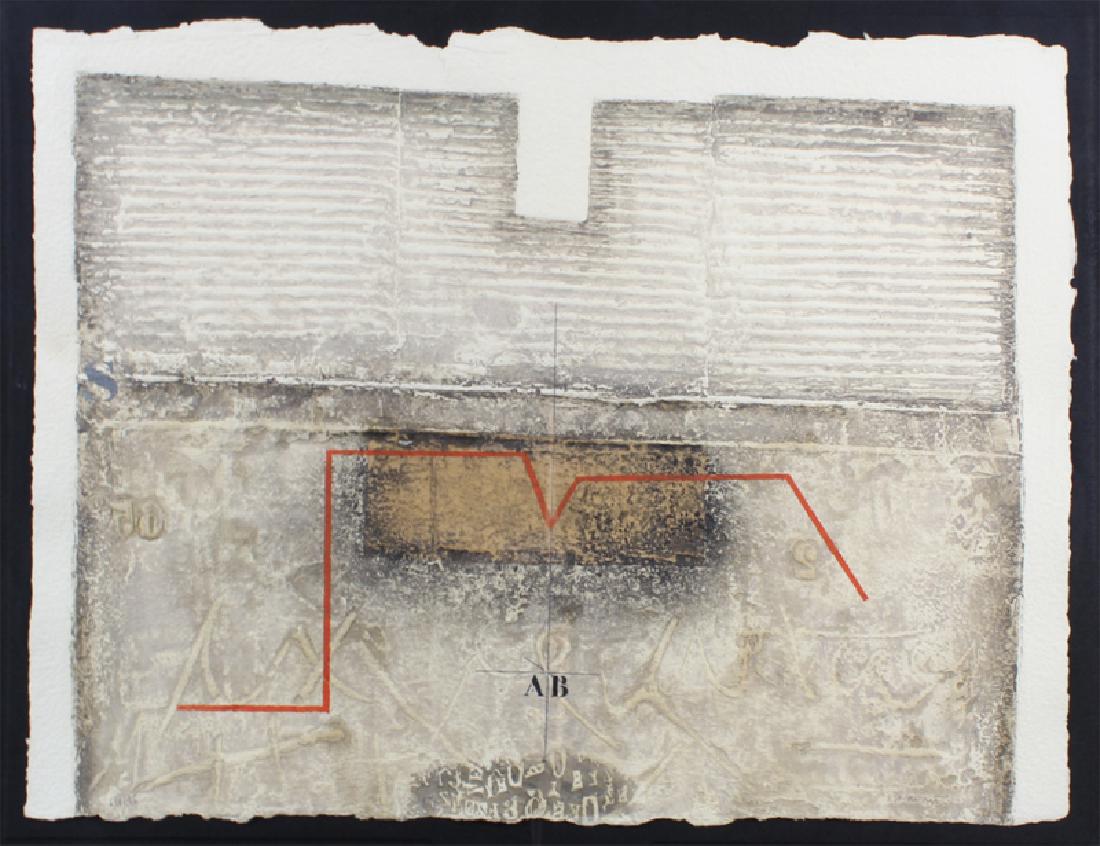 James Coignard (1923-2008) French: ANGLE PENETRANT (S.562), 1983, color carborundum gravure, signed in pencil, numbered 54/95, sheet 22 ½ x 30”, published by Transworld Art New York, framed with glass, slipped in frame, otherwise in