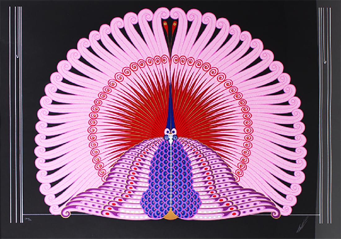 Erte (1892-1990) French: PHOENIX REBORN, color screenprint, signed in pencil, numbered CXII/CL, sight 27 ¾ x 39 ¼”, blindstamps lower left, framed, in apparently good condition.