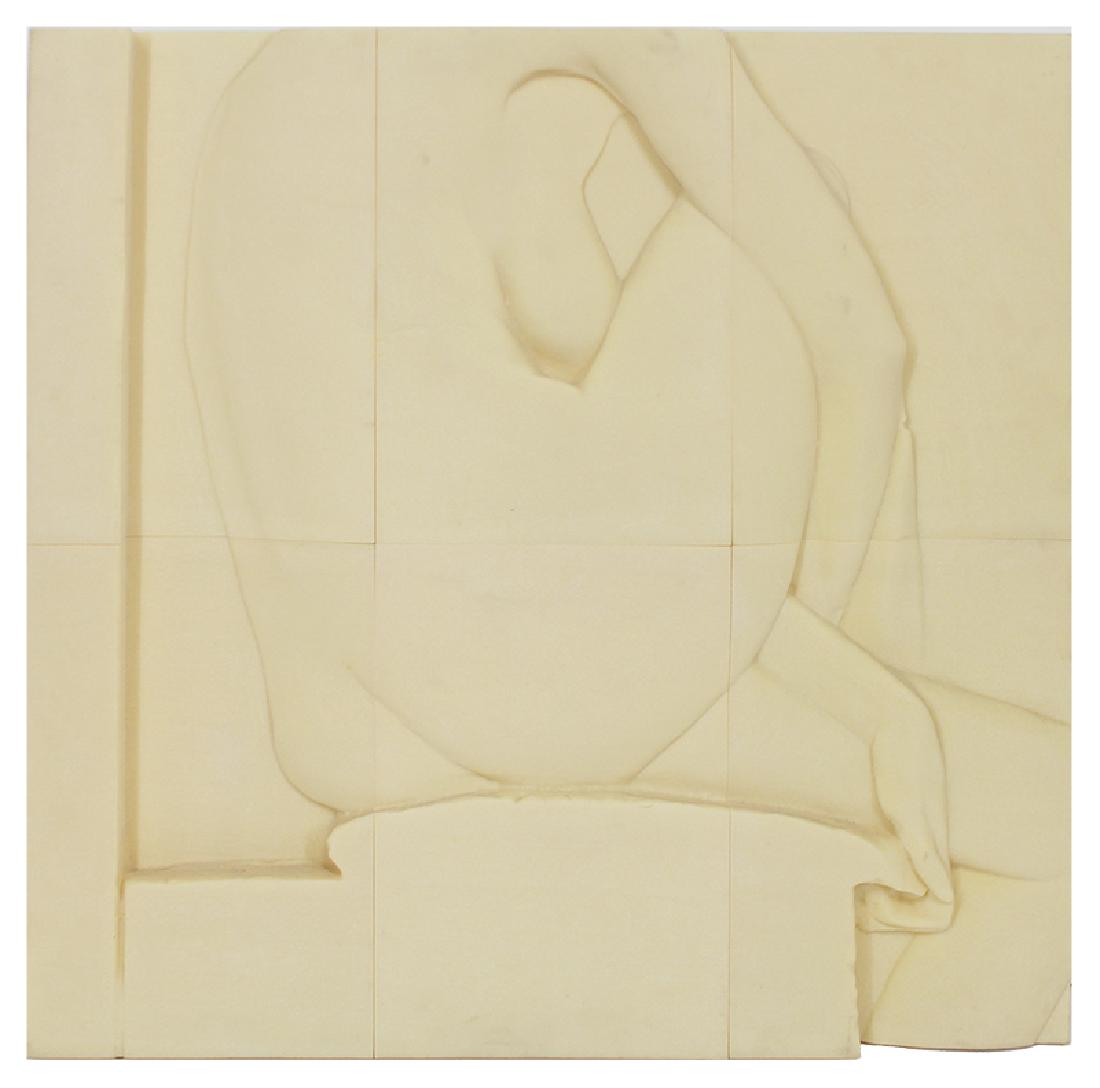 Robert Graham (1938-2008) Californian: UNTITLED #5, Duraform relief on six adjoining panels, inscribed #5 on verso, overall 30 x 30 x 2 3/8”, a few fingerprints and smudges, mainly around perimeter, otherwise in good studio condition.