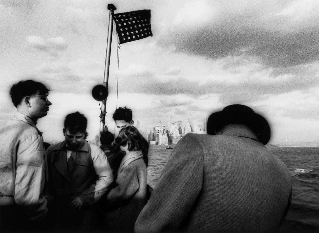 William Klein (b.1928) - Staten Island Ferry, New York,: Gelatin silver print, printed later, signed, titled and dated in pencil verso, 33.4 x 45.2cm (13 1/8 x 17 3/4in)